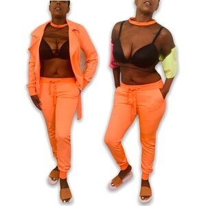 ORANGE STUDDED JOGGERS